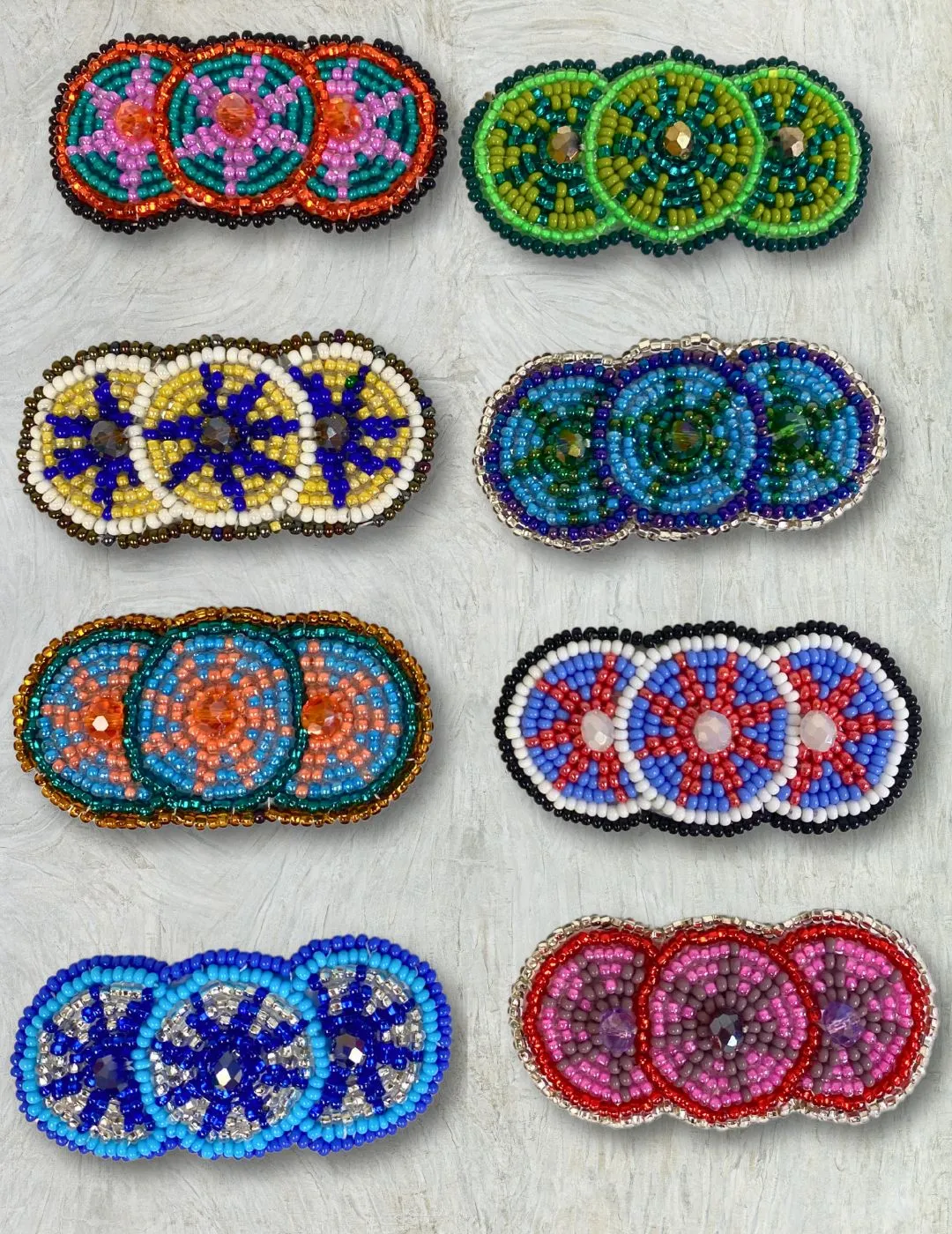 12 PACK Beaded 3 circle Hair Clips! Only $5.75 ea!