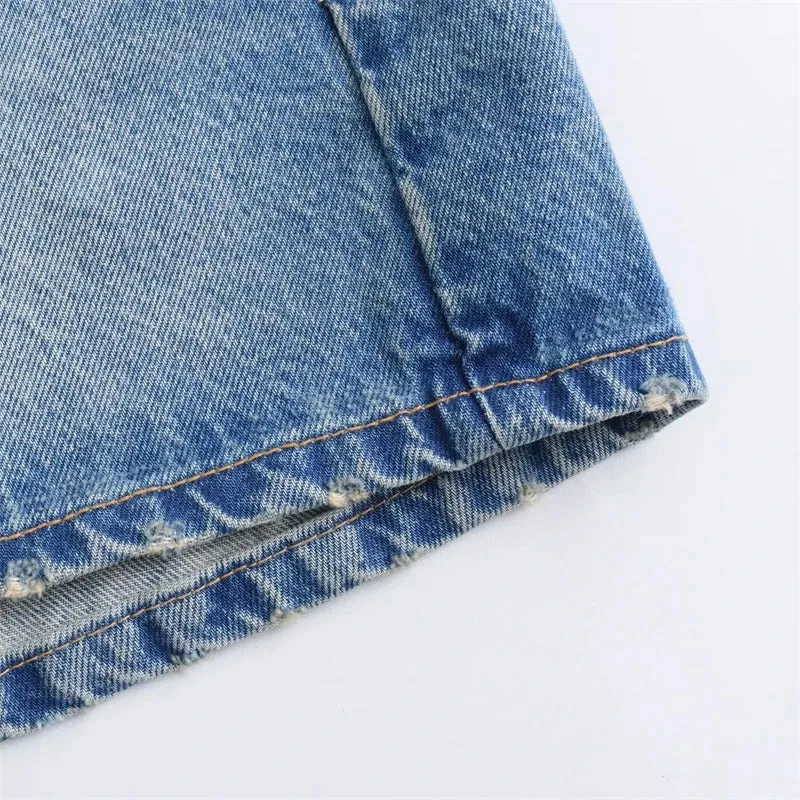 2024 New Spring and Summer  Women's Mini Skirts Fashion Women Denim Skirts Casual Chic High Street Ladies Skirt