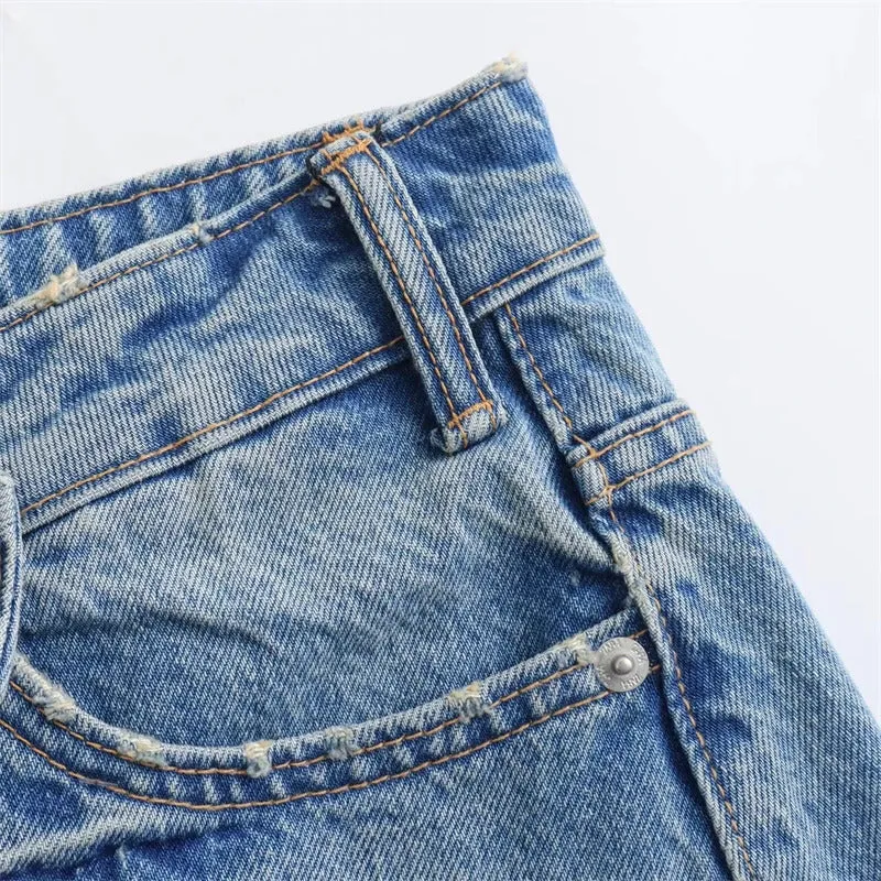 2024 New Spring and Summer  Women's Mini Skirts Fashion Women Denim Skirts Casual Chic High Street Ladies Skirt