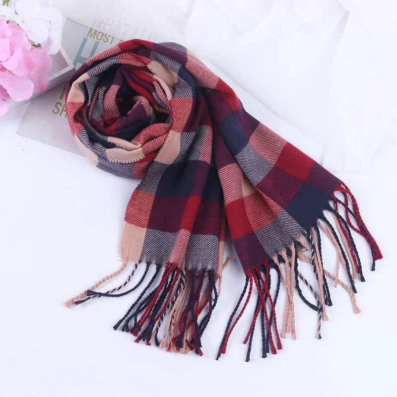 Autumn And Winter British Style Plaid Scarf Winter