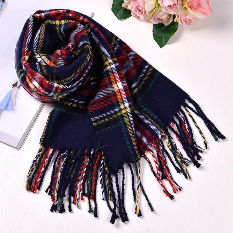 Autumn And Winter British Style Plaid Scarf Winter