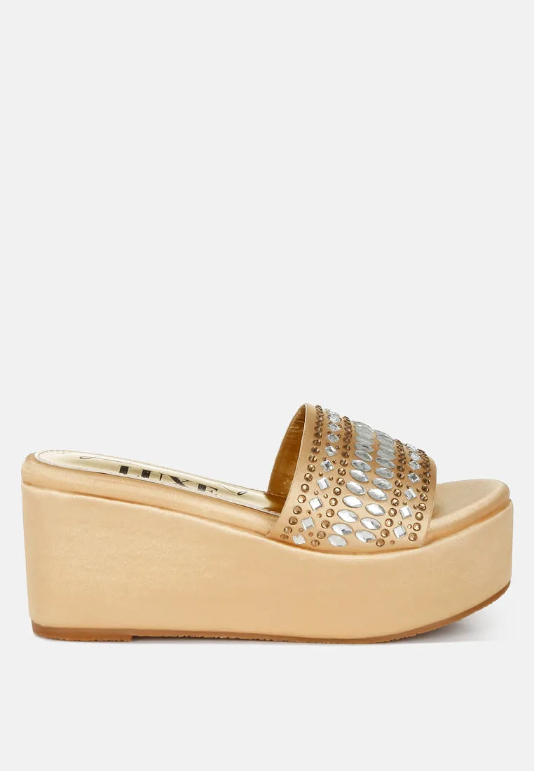 Batanga Diamante & Rhinestone Detail Stylish Flatforms