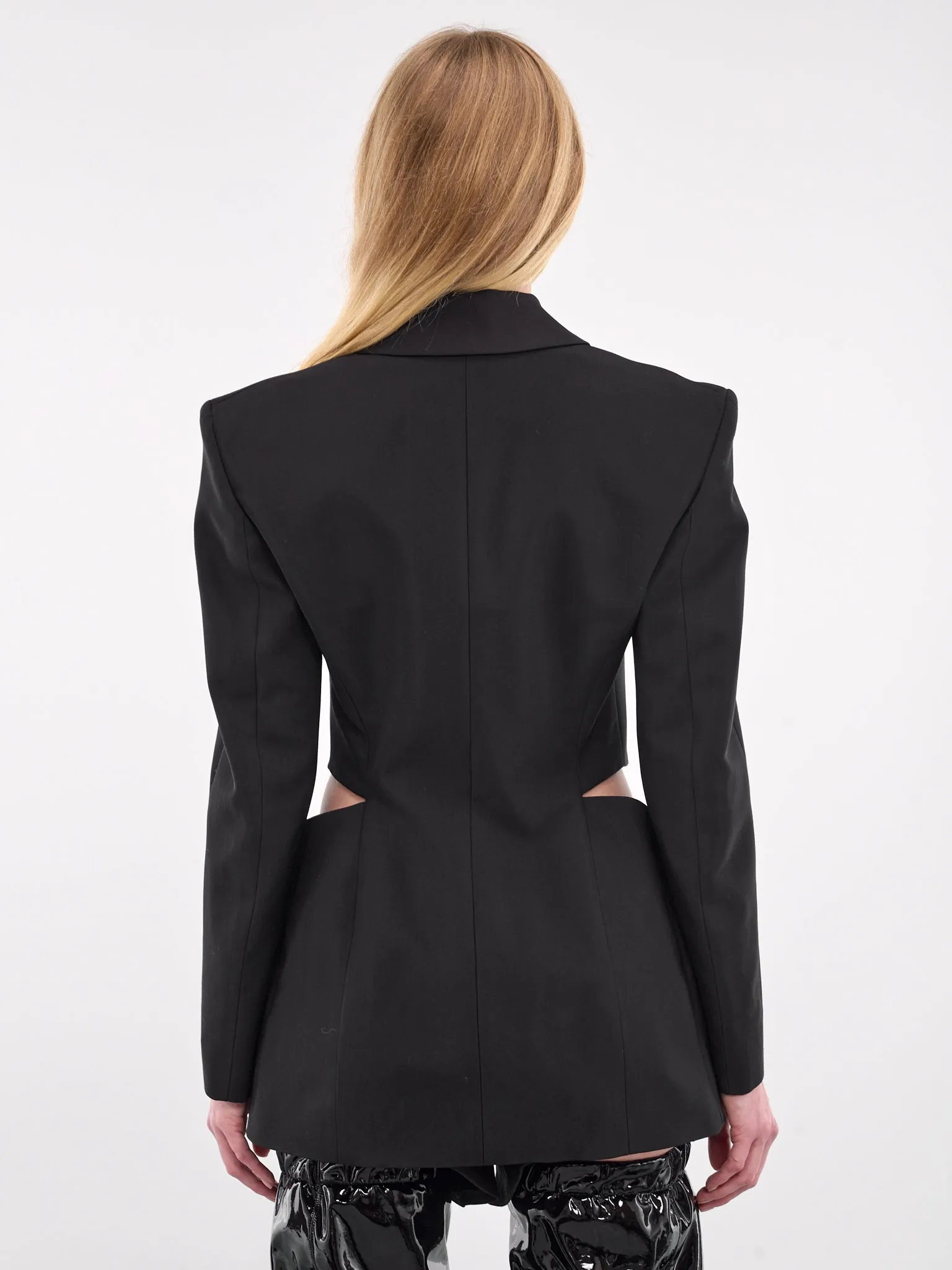 Buckled Tailored Wool Blazer (24W1VE0427182-BLACK)