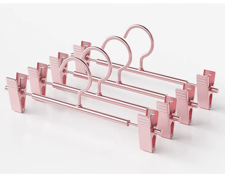 Chic Rose Gold and Golden Aluminum Heavy-Duty Hangers for Stylish Closet Organization