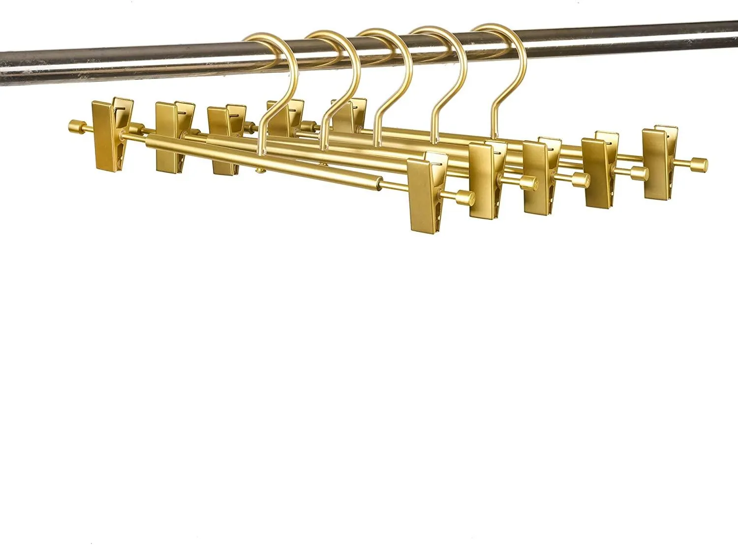 Chic Rose Gold and Golden Aluminum Heavy-Duty Hangers for Stylish Closet Organization