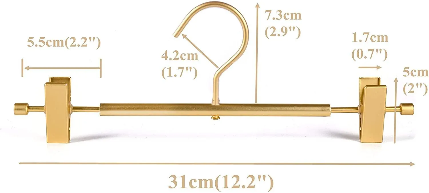 Chic Rose Gold and Golden Aluminum Heavy-Duty Hangers for Stylish Closet Organization