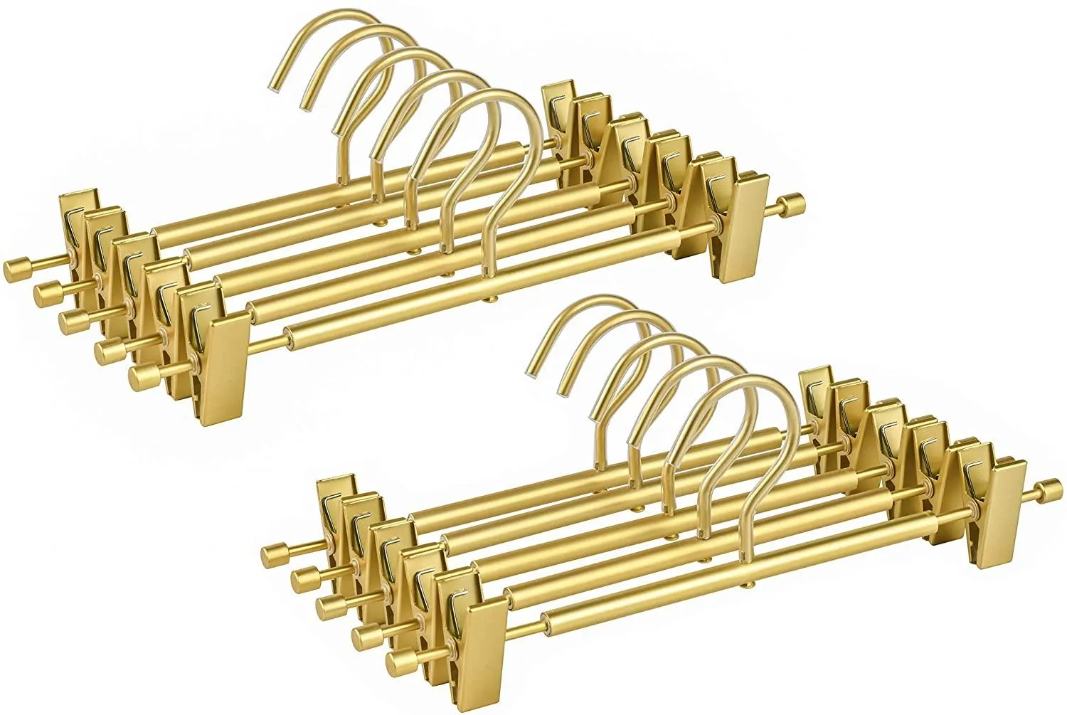 Chic Rose Gold and Golden Aluminum Heavy-Duty Hangers for Stylish Closet Organization