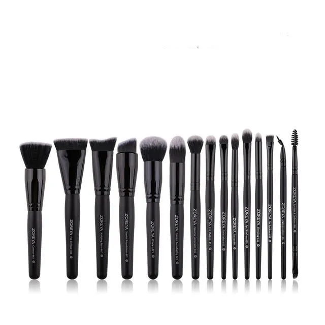 Classic Black Makeup Brush Set - 7/9/15PCS