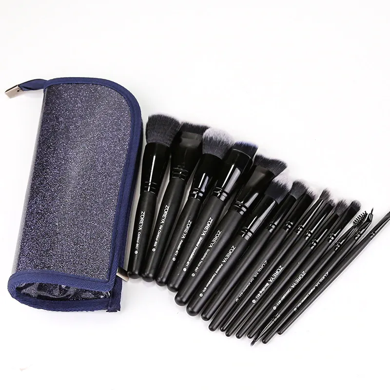 Classic Black Makeup Brush Set - 7/9/15PCS