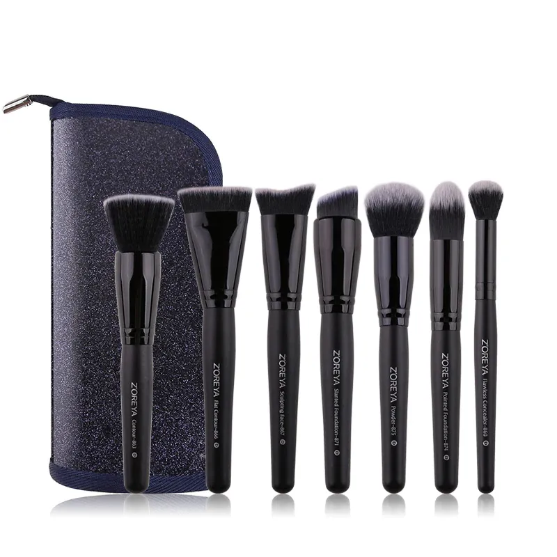 Classic Black Makeup Brush Set - 7/9/15PCS