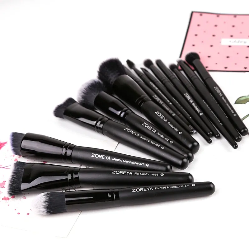 Classic Black Makeup Brush Set - 7/9/15PCS