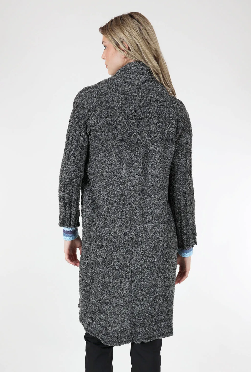 Cozy Cardigan Wrap Sweater, Charcoal