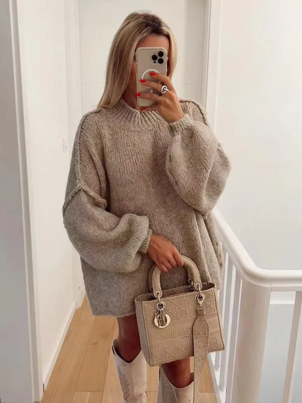 Cozy Oversized Jumper with Exposed Seams