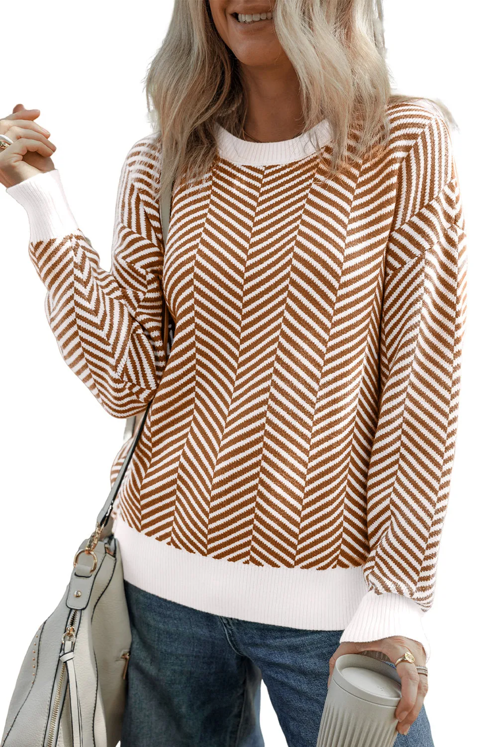 Crew Neck Drop Shoulder Sweater