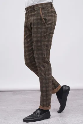 CROSS POCKET CASUAL PANT KHAKI BLACK CHECK