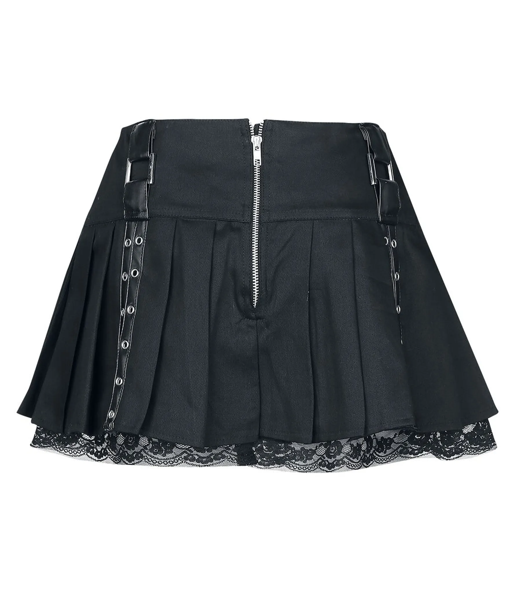 Darkened Edge Buckle Mini Skirt