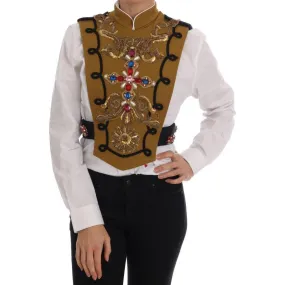 Dolce & Gabbana Runway Embellished Crystal Cross Vest