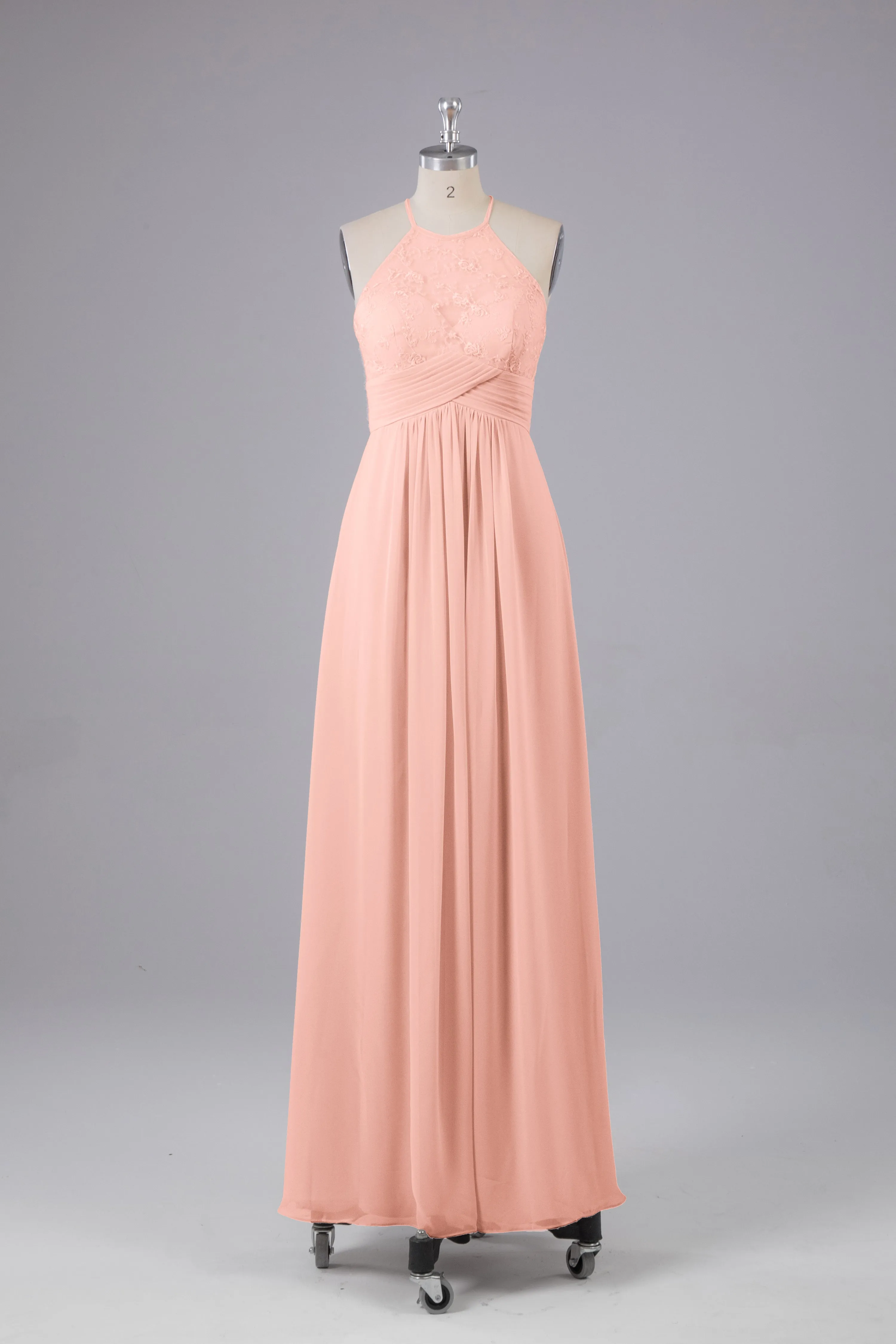 Elegant Halter Keyhole Chiffon Bridesmaid Dresses