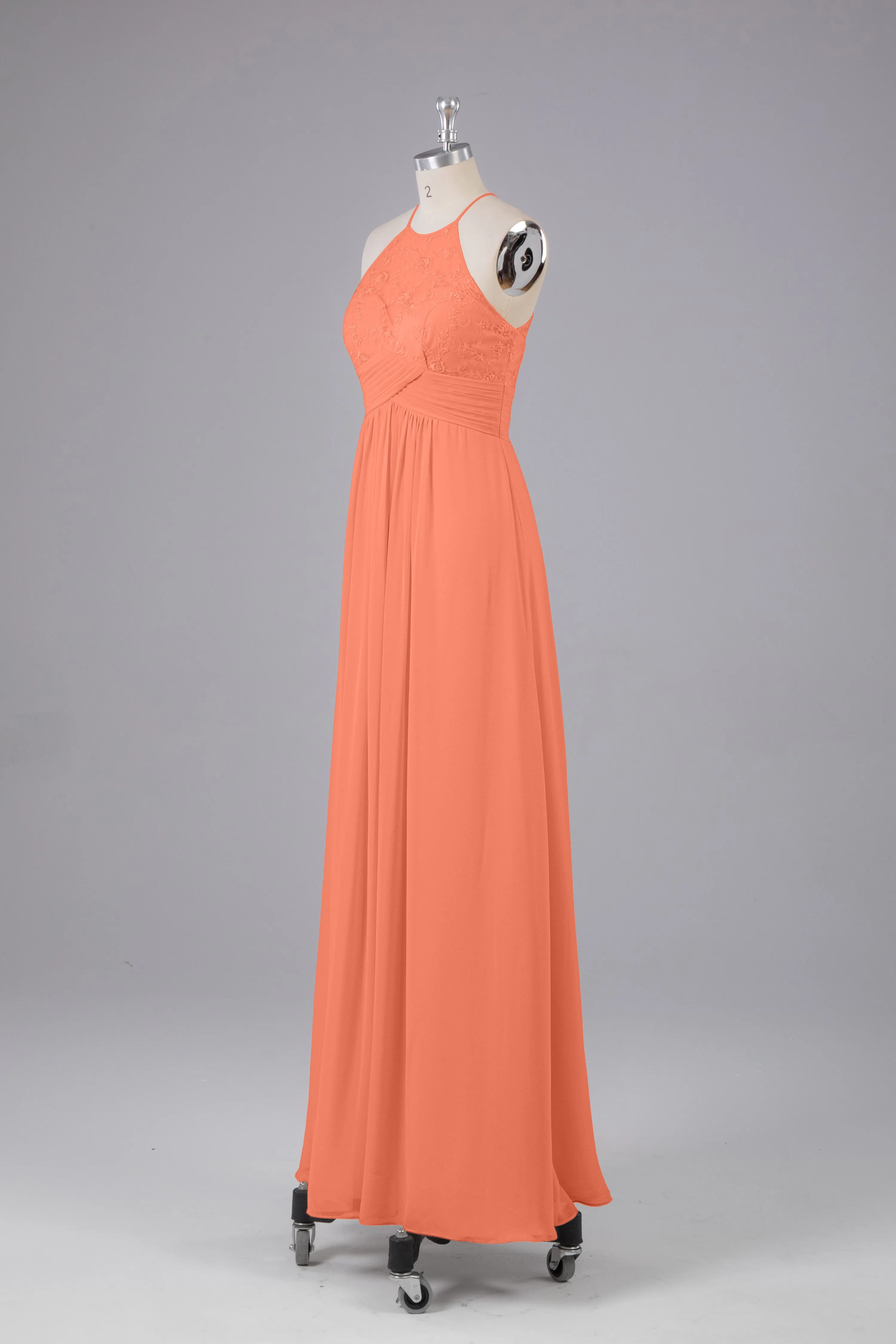 Elegant Halter Keyhole Chiffon Bridesmaid Dresses