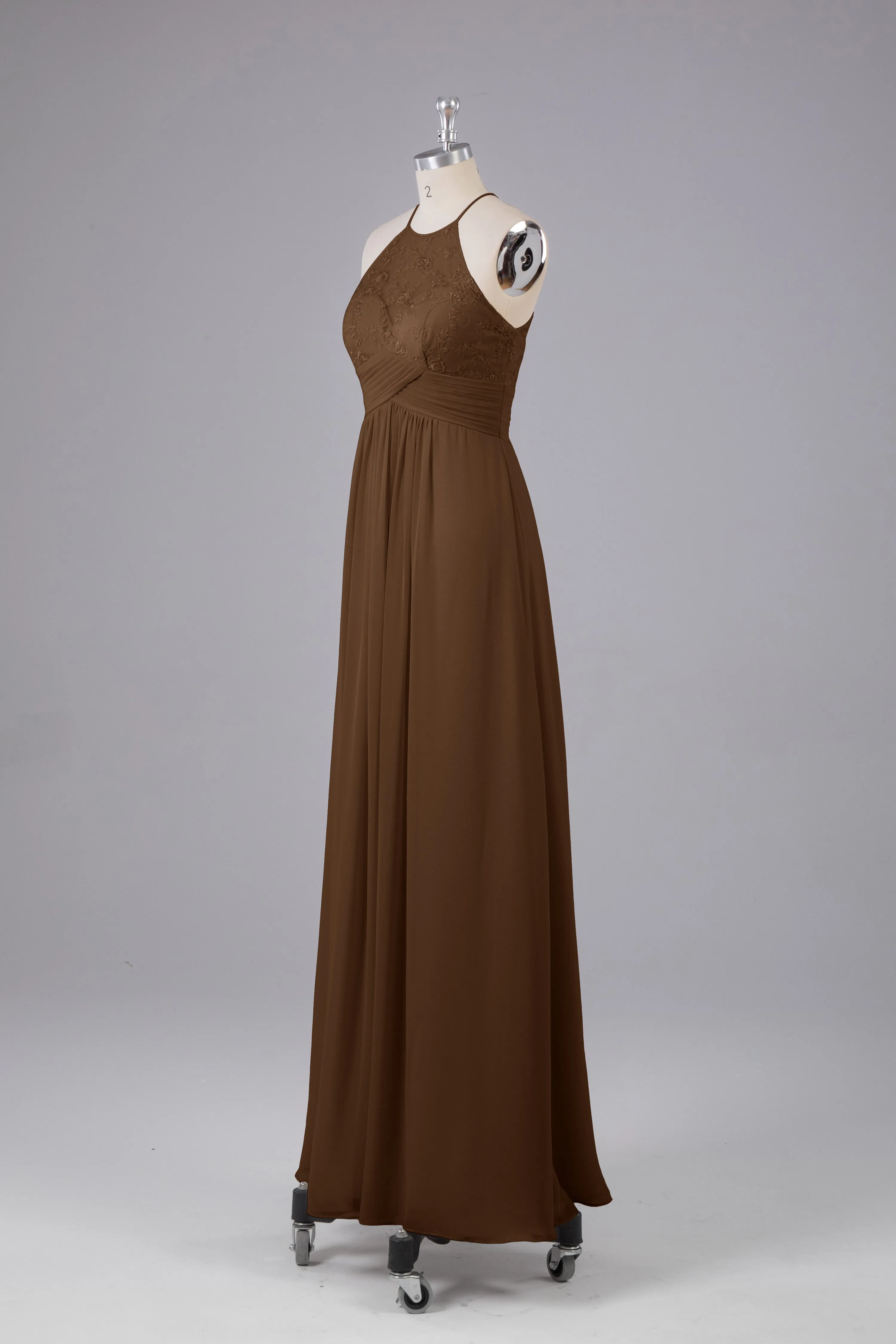 Elegant Halter Keyhole Chiffon Bridesmaid Dresses