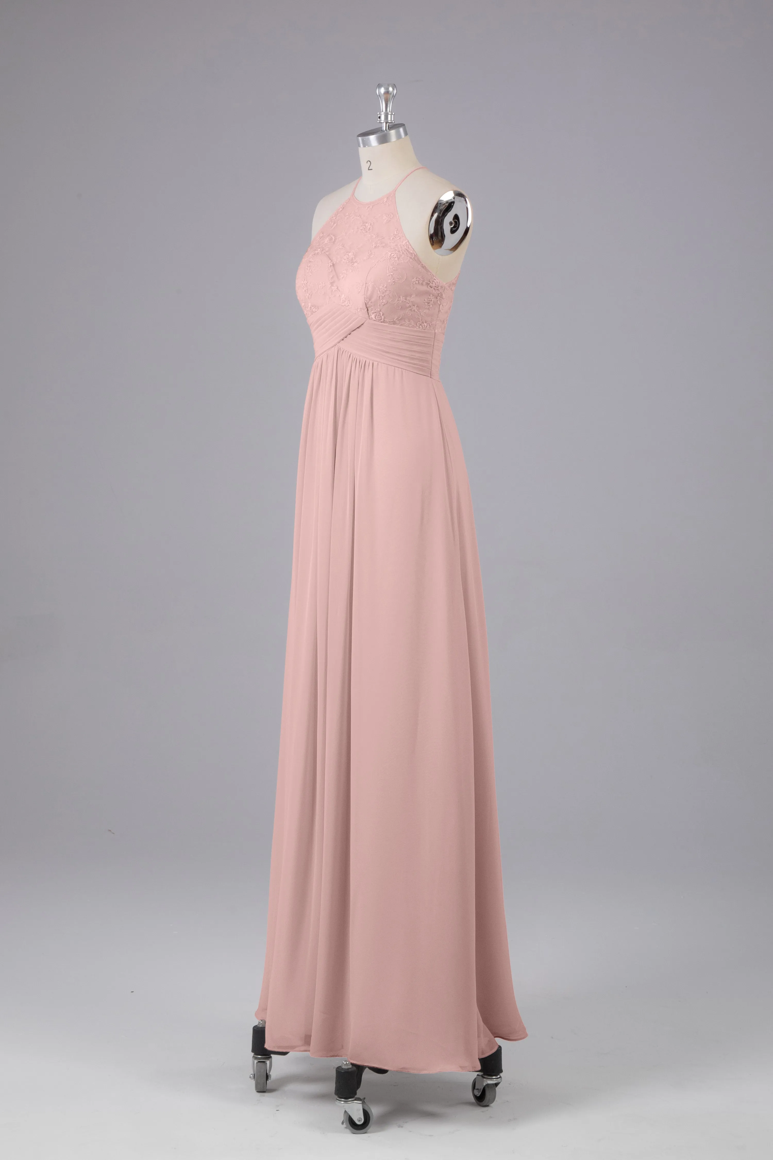 Elegant Halter Keyhole Chiffon Bridesmaid Dresses