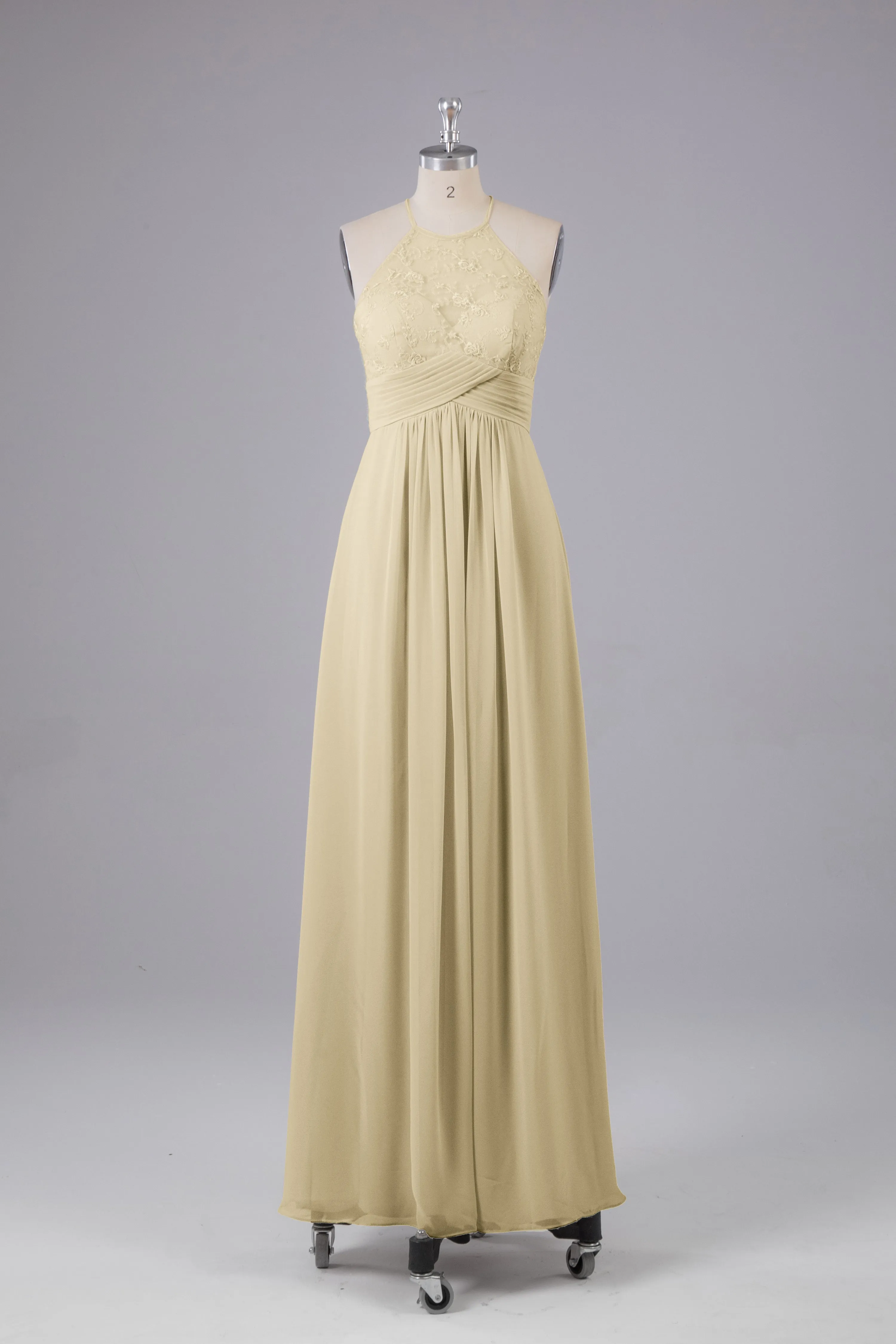 Elegant Halter Keyhole Chiffon Bridesmaid Dresses