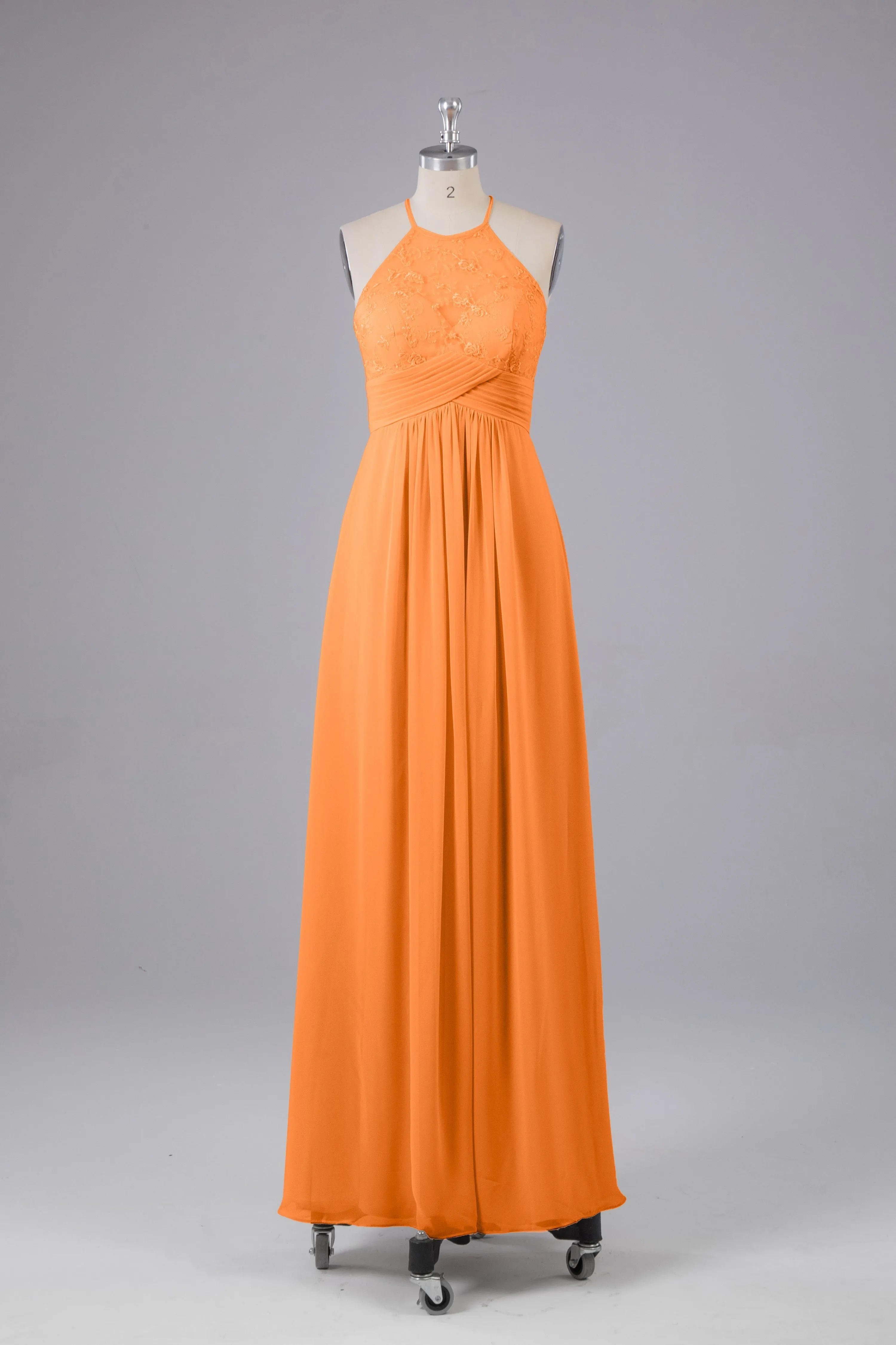 Elegant Halter Keyhole Chiffon Bridesmaid Dresses