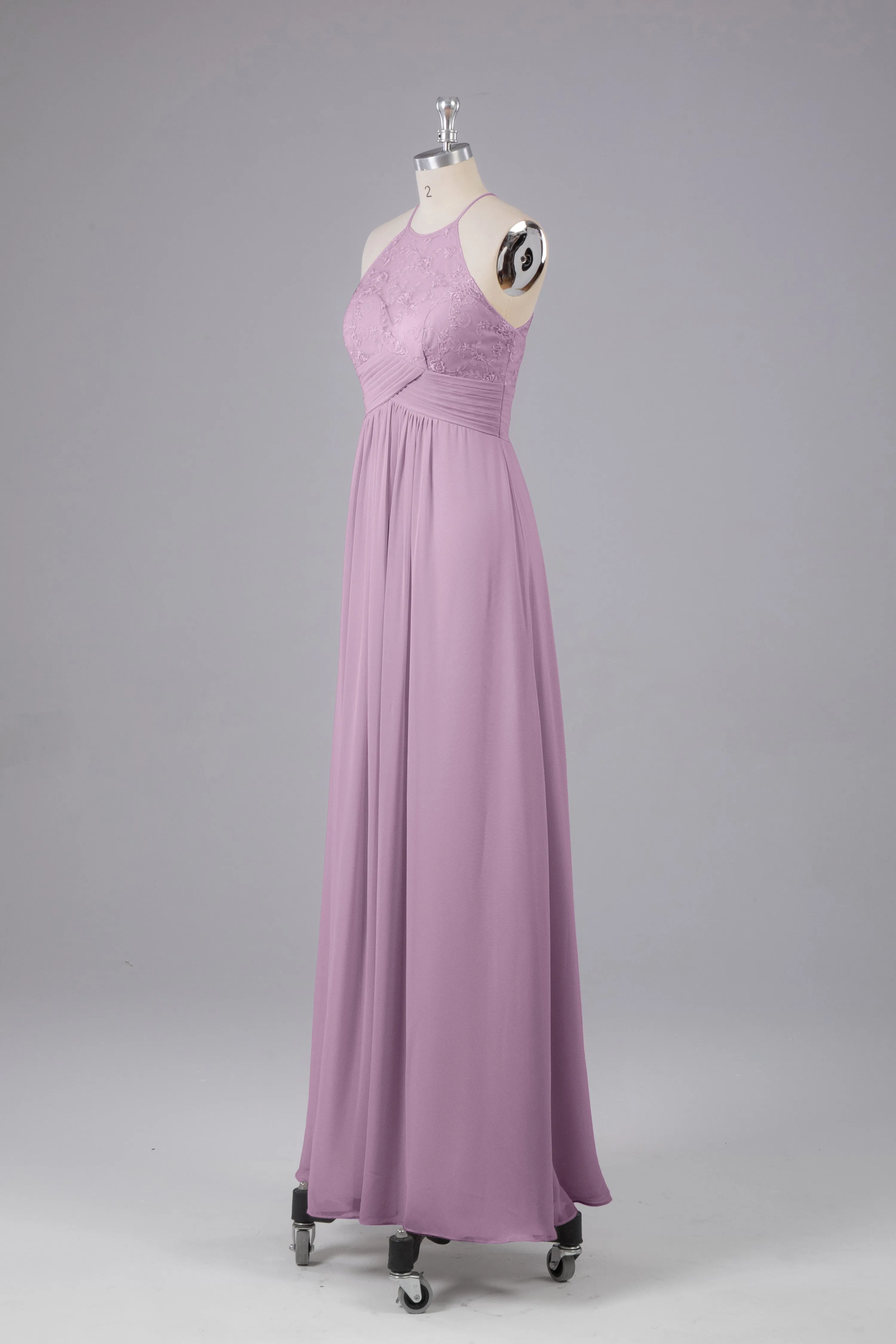 Elegant Halter Keyhole Chiffon Bridesmaid Dresses