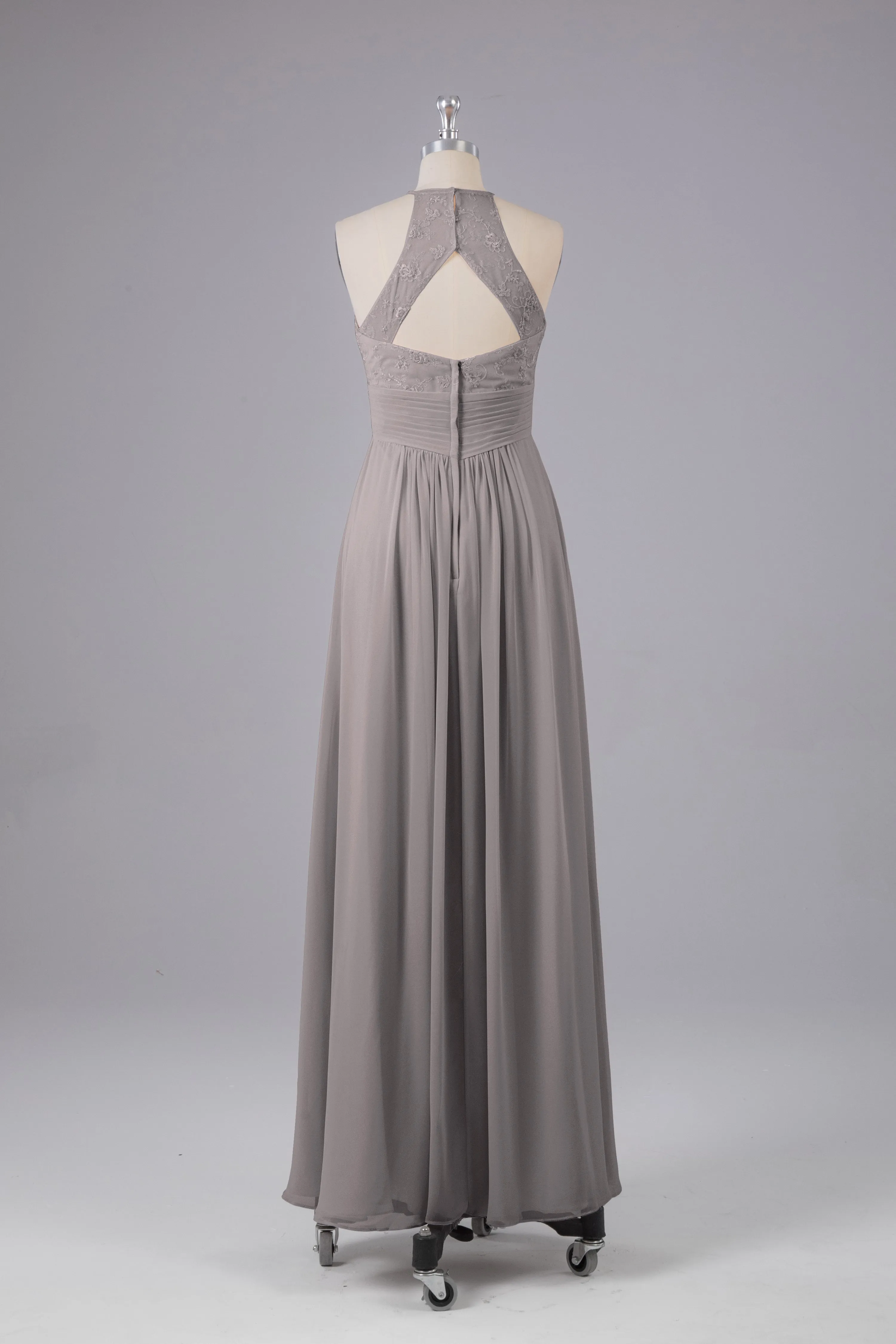 Elegant Halter Keyhole Chiffon Bridesmaid Dresses