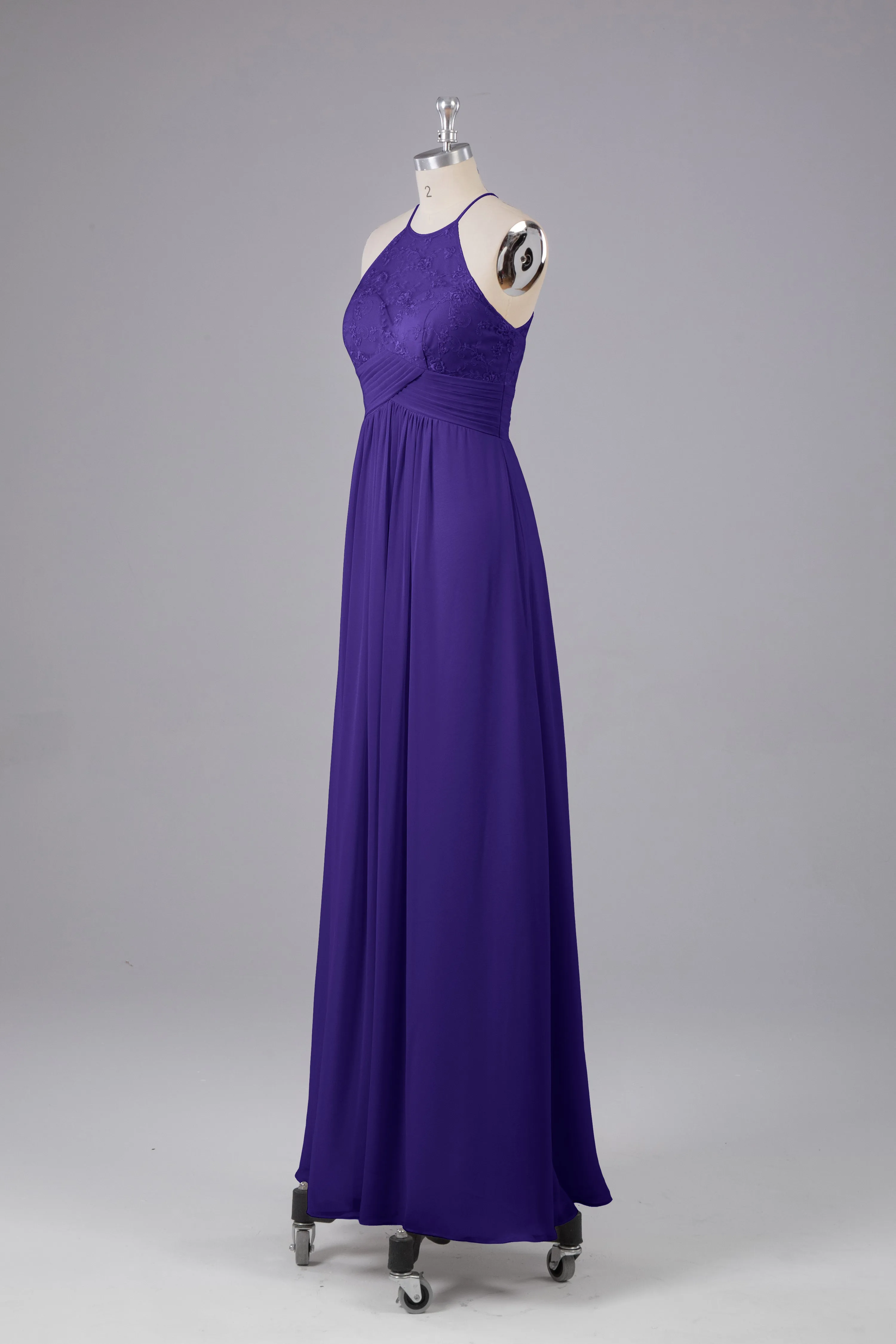 Elegant Halter Keyhole Chiffon Bridesmaid Dresses