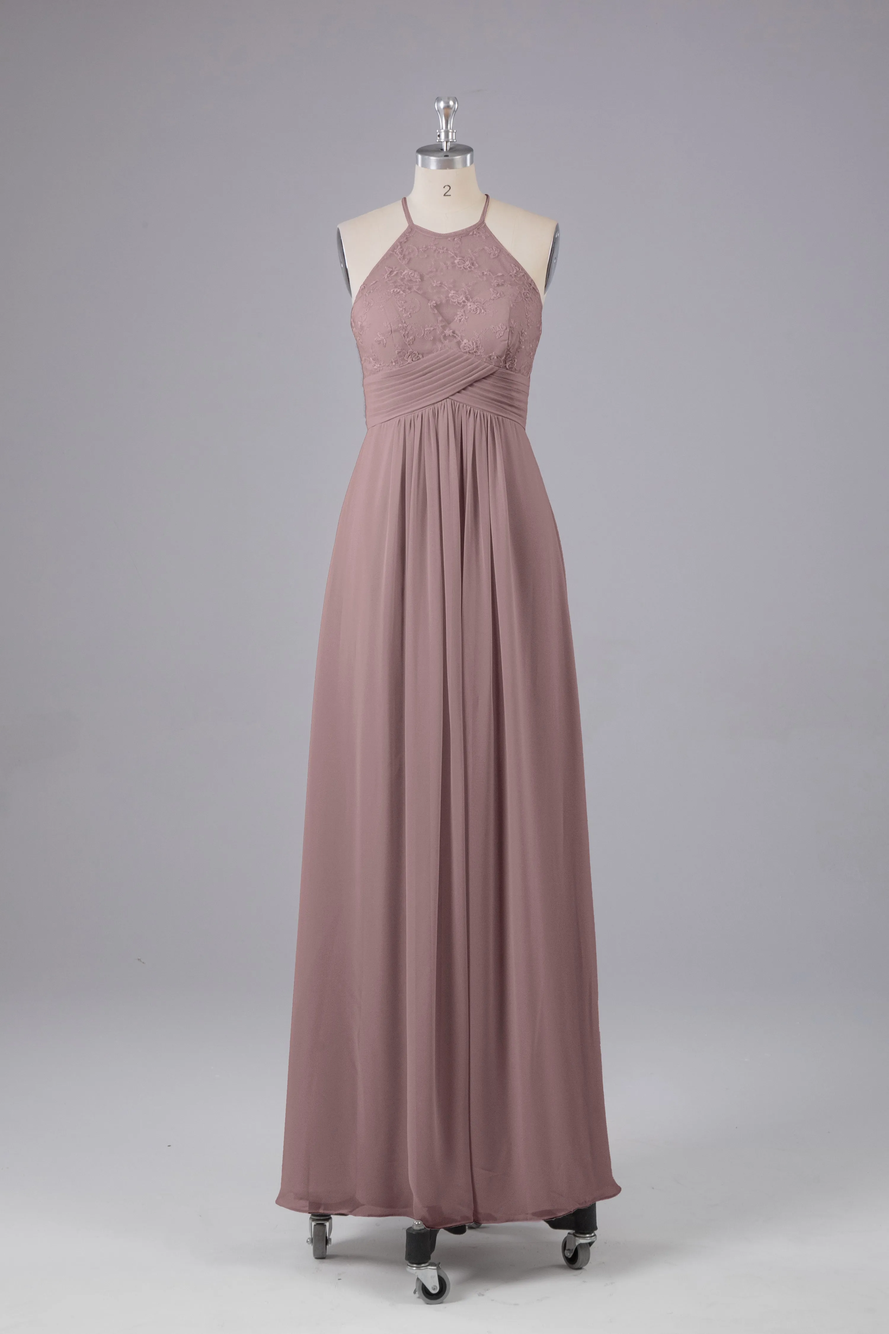 Elegant Halter Keyhole Chiffon Bridesmaid Dresses