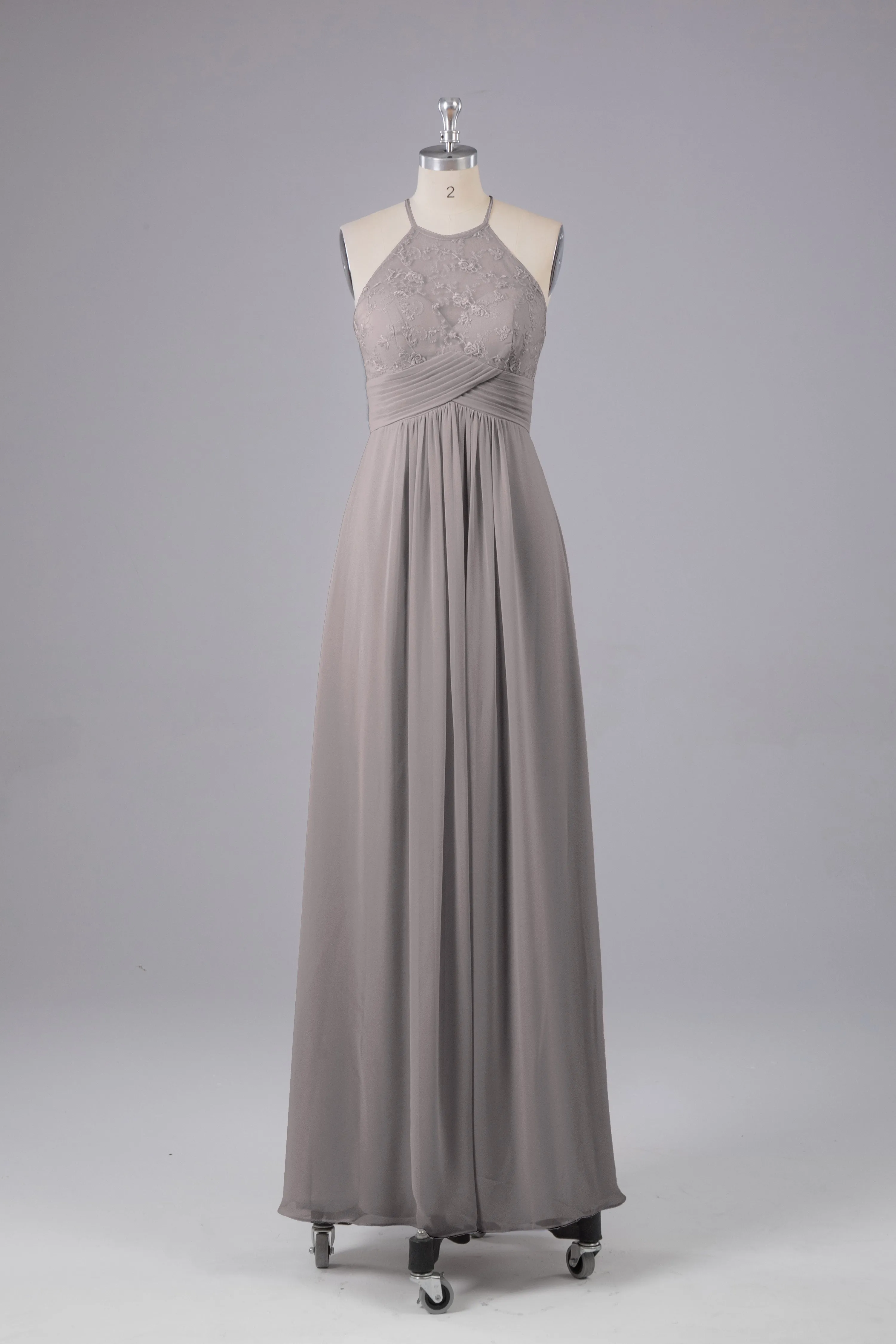 Elegant Halter Keyhole Chiffon Bridesmaid Dresses