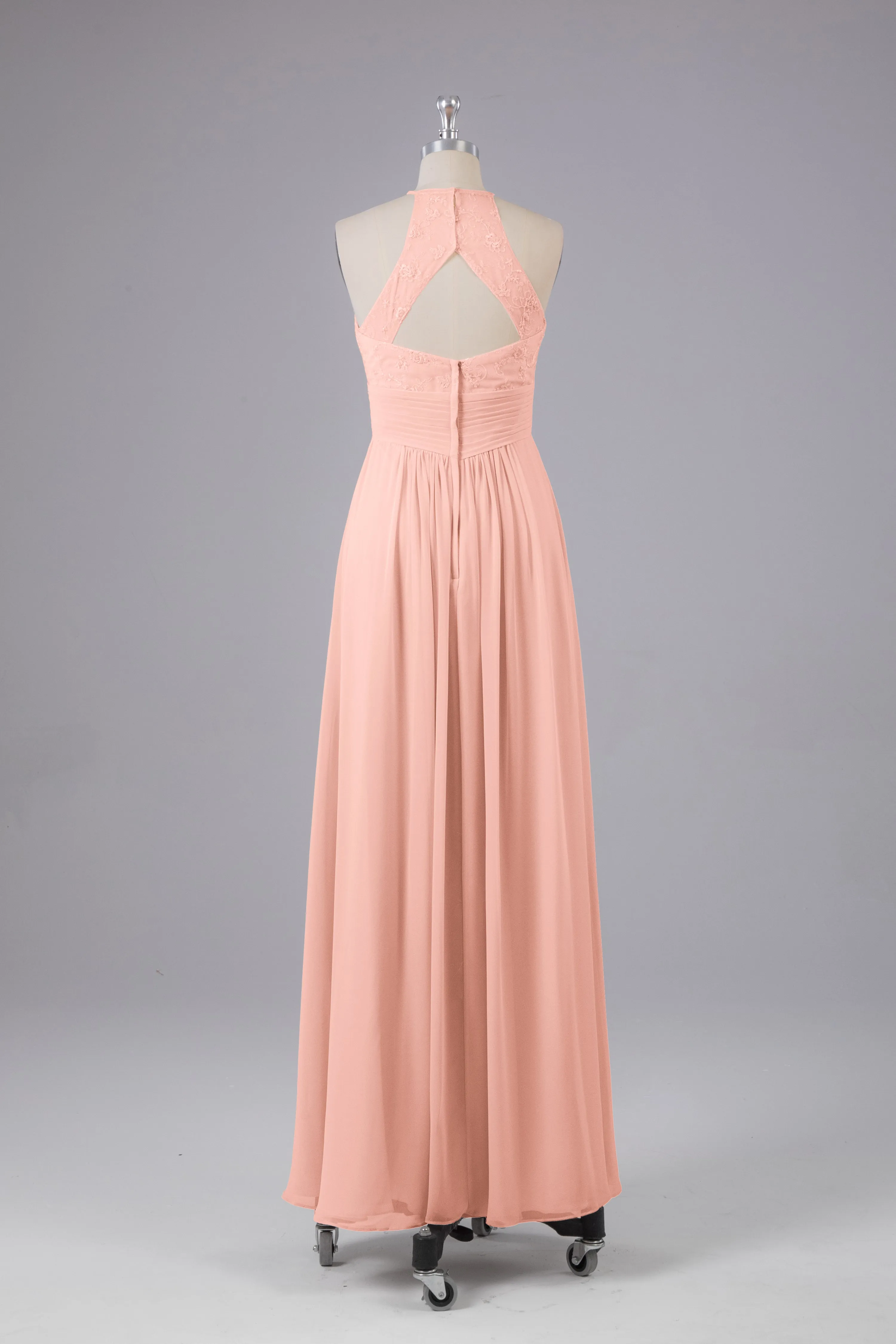 Elegant Halter Keyhole Chiffon Bridesmaid Dresses