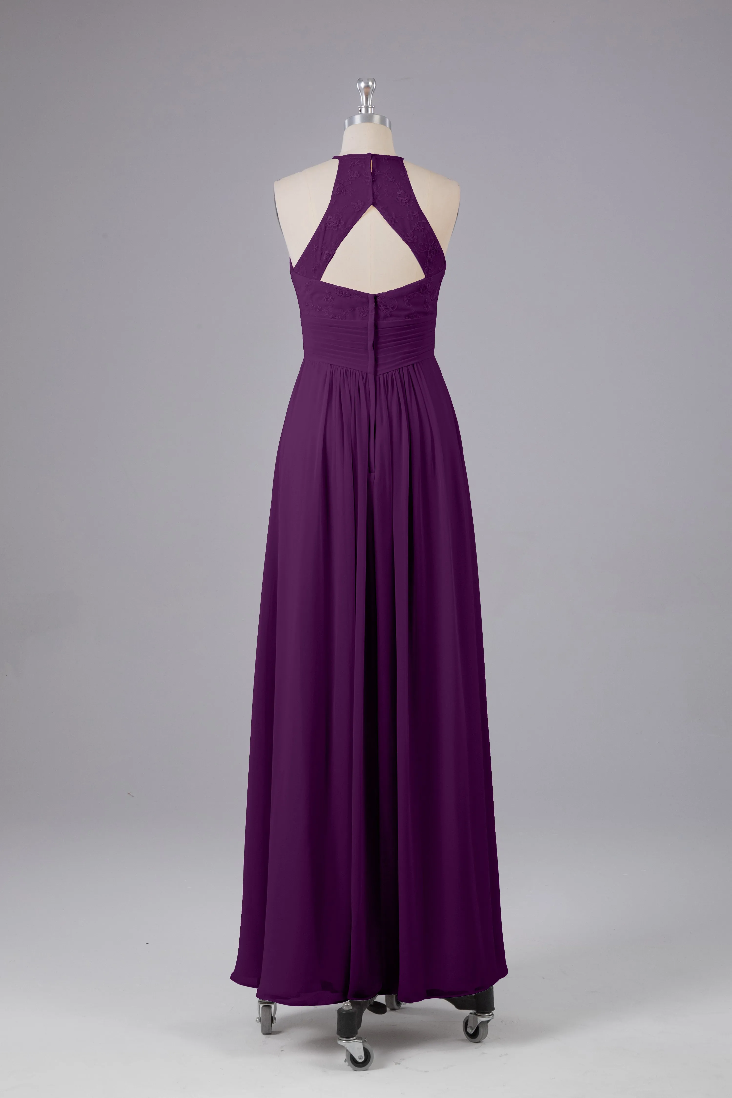 Elegant Halter Keyhole Chiffon Bridesmaid Dresses