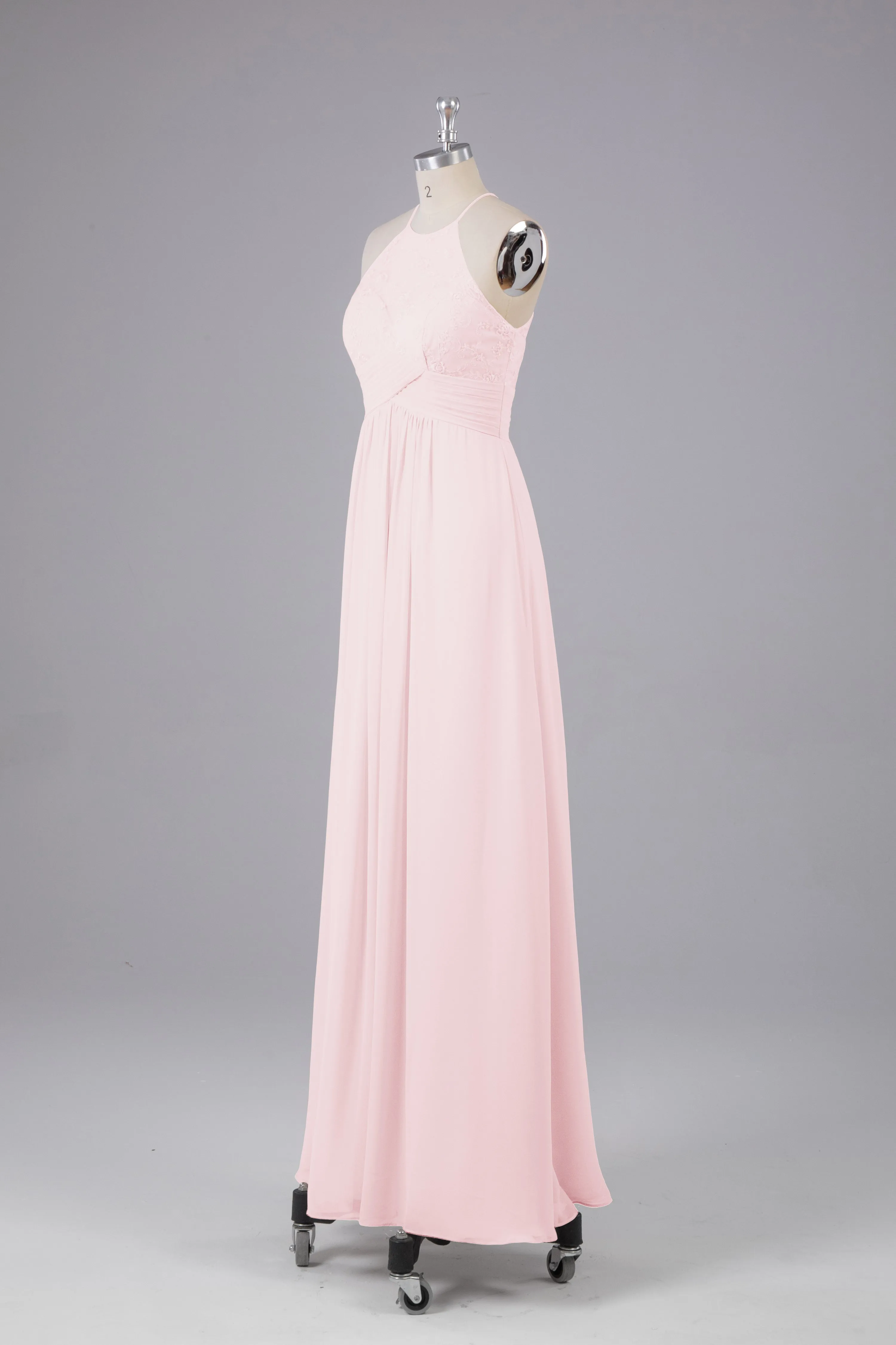 Elegant Halter Keyhole Chiffon Bridesmaid Dresses