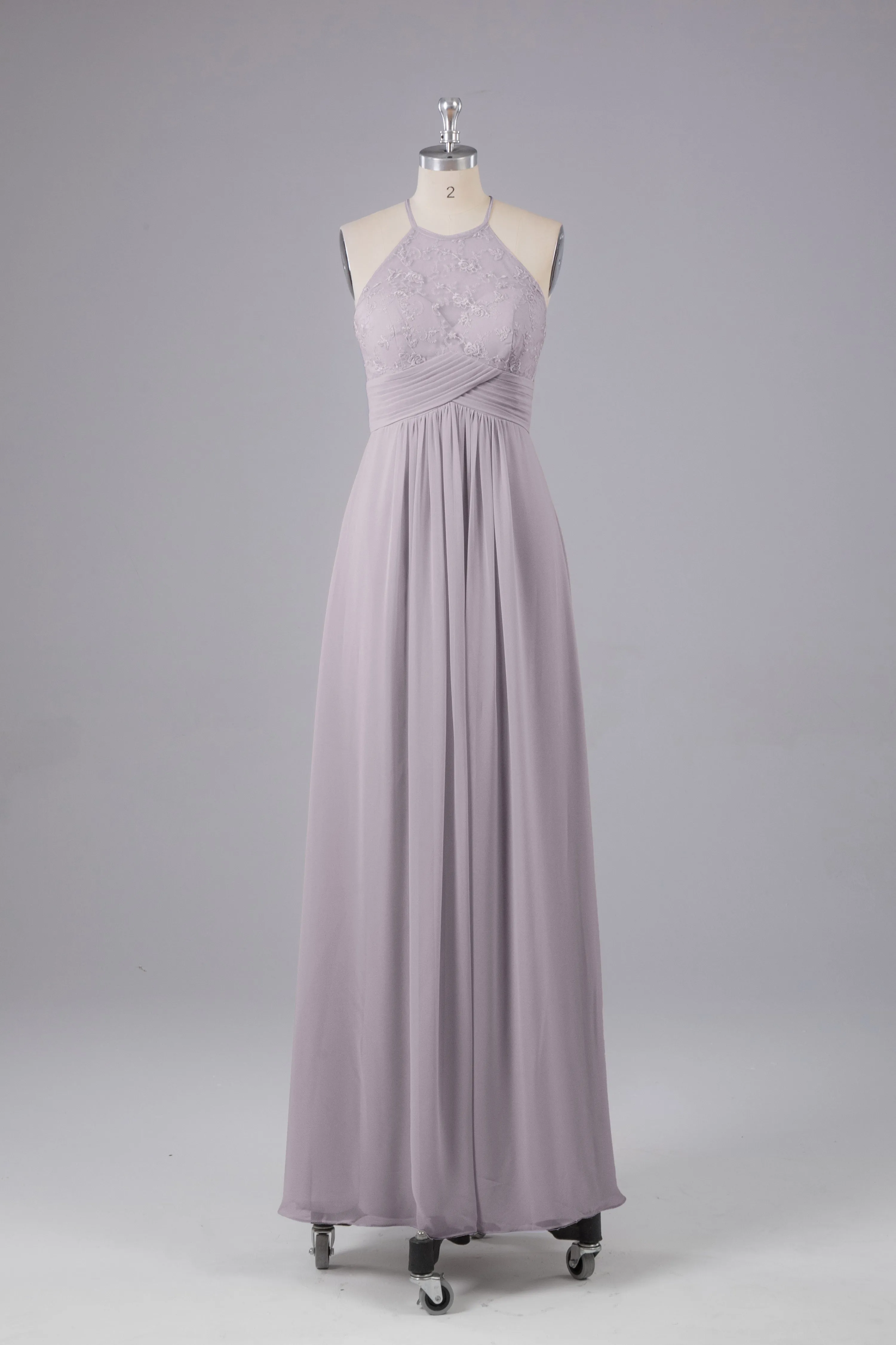 Elegant Halter Keyhole Chiffon Bridesmaid Dresses