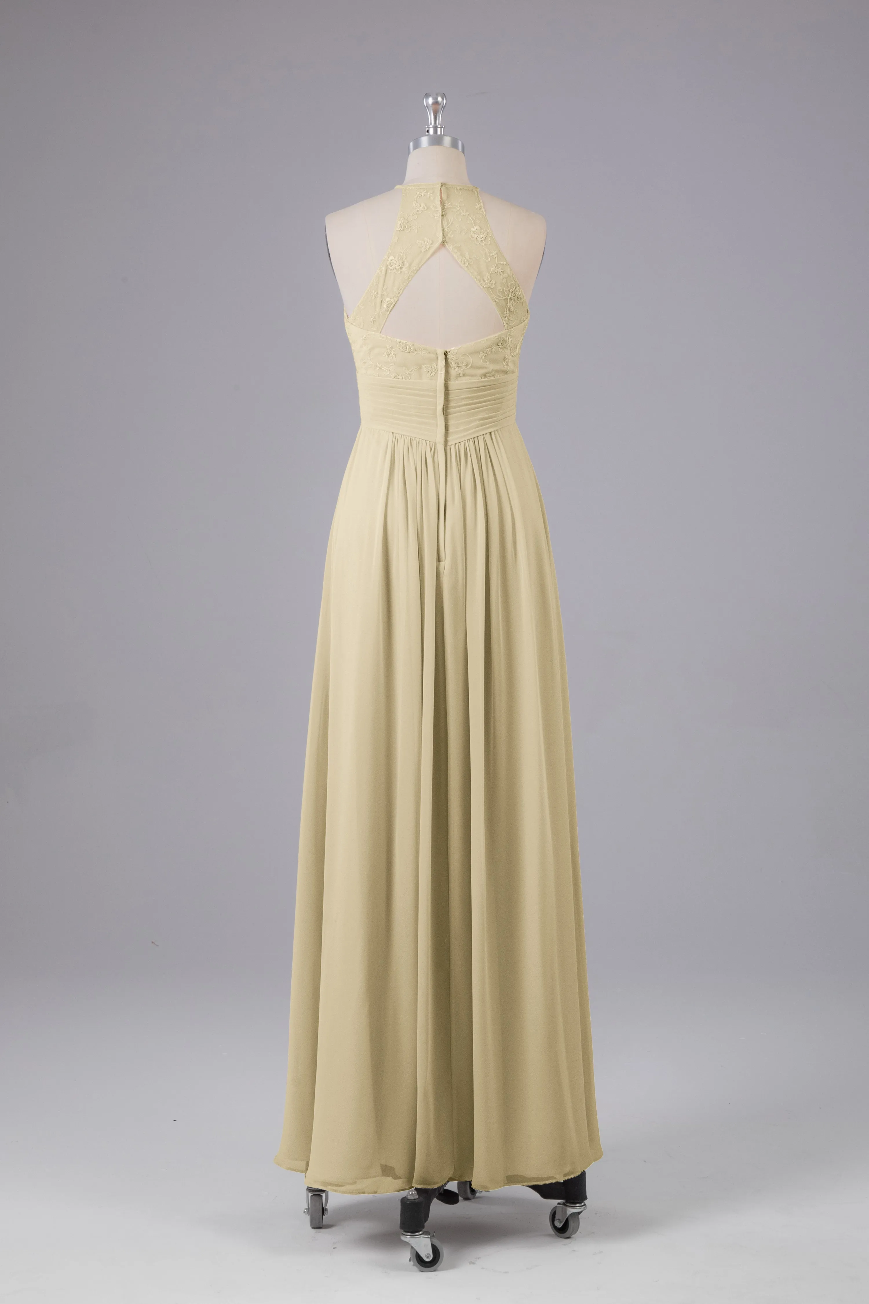 Elegant Halter Keyhole Chiffon Bridesmaid Dresses