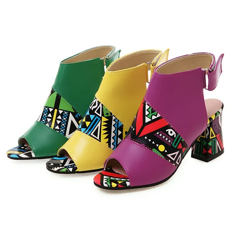 Ethnic Stylish Print Pumps