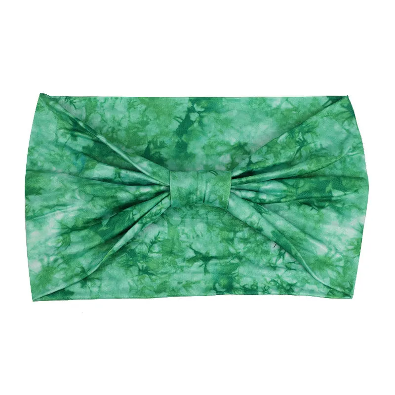 European And American New Tie-dye Sports Sweat-absorbent Hair Band Women's Super Wide Headscarf