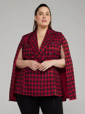 Fashion To Figure - Houndstooth Cape Blazer