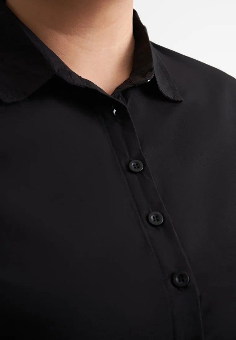 Felicia Formal Work Button Shirt - Black