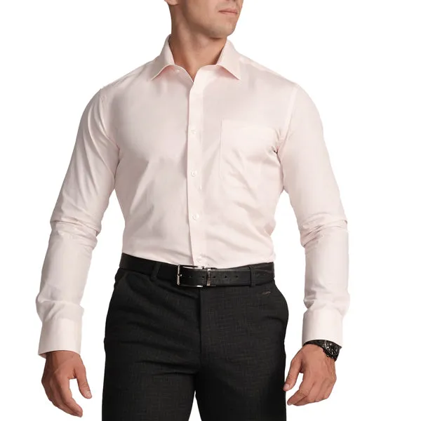 Formal Slim Fit Full Sleeve Shirt with Cutaway Pocket-Primrose Pink