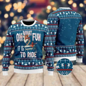 Funny Jesus Ride Skateboarding With Satan Ugly Christmas Sweater For Men & Women - Jesus Christ Sweater