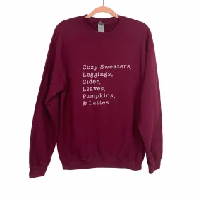 Gildan Wine "Cozy Sweaters..." Sweatshirt- Size M