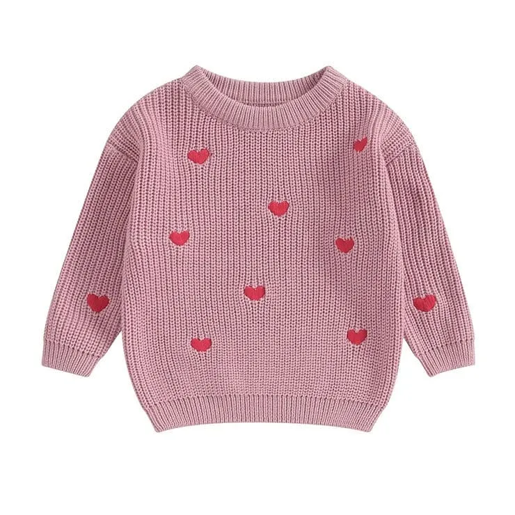 Hearts Knitted Baby Sweater