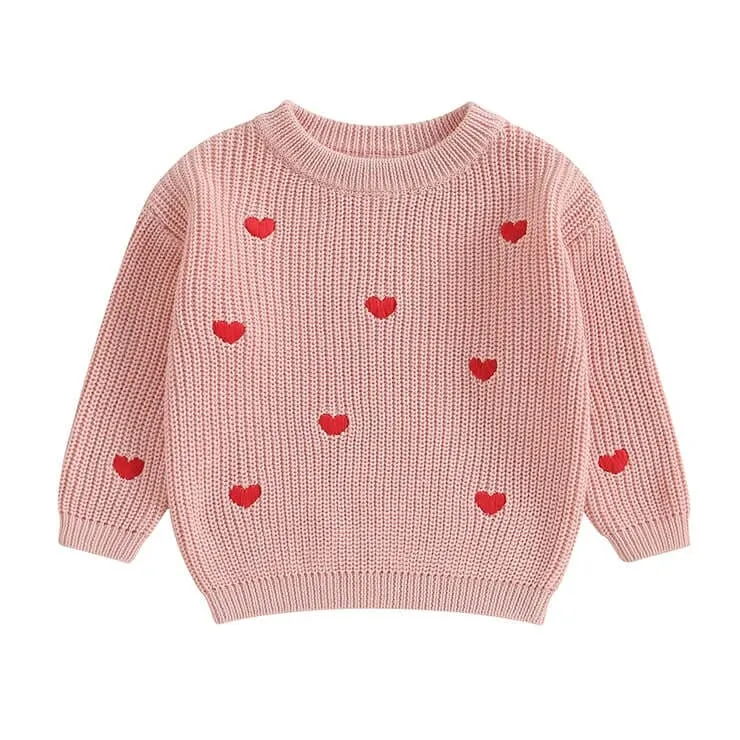 Hearts Knitted Baby Sweater