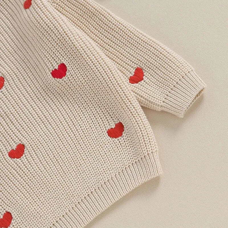 Hearts Knitted Baby Sweater