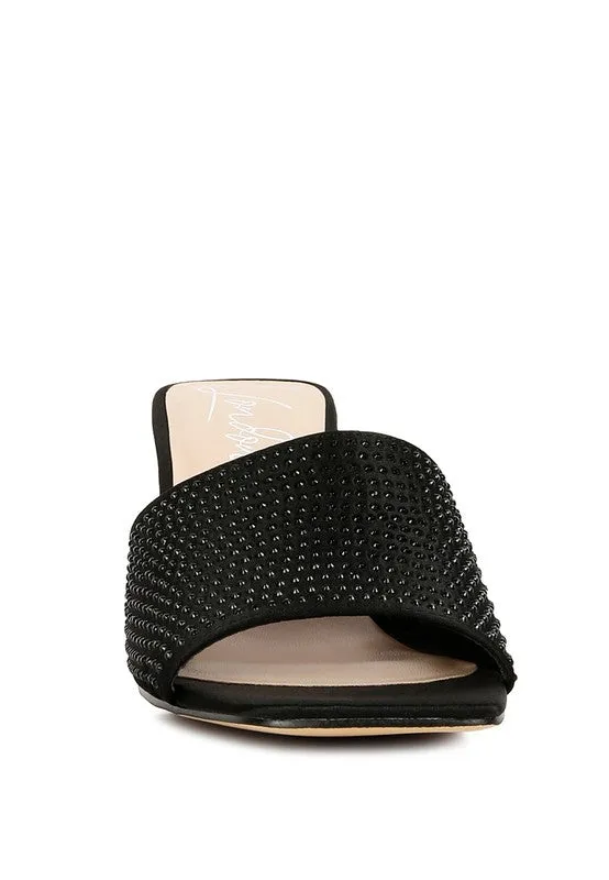 Heat it Up- Stylish Fashion Rhinestone Mules