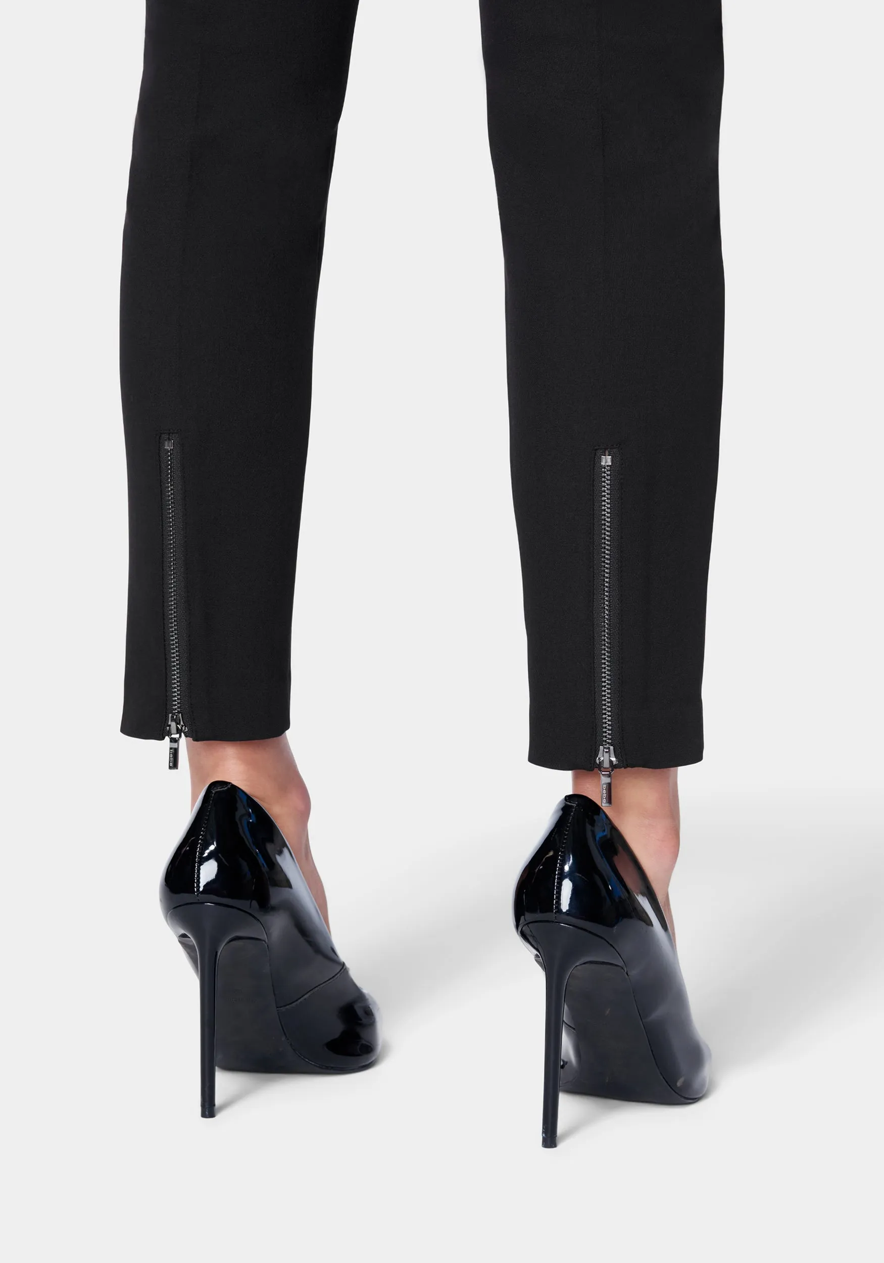 High Waist Slim Leg Tailored Twill Pant