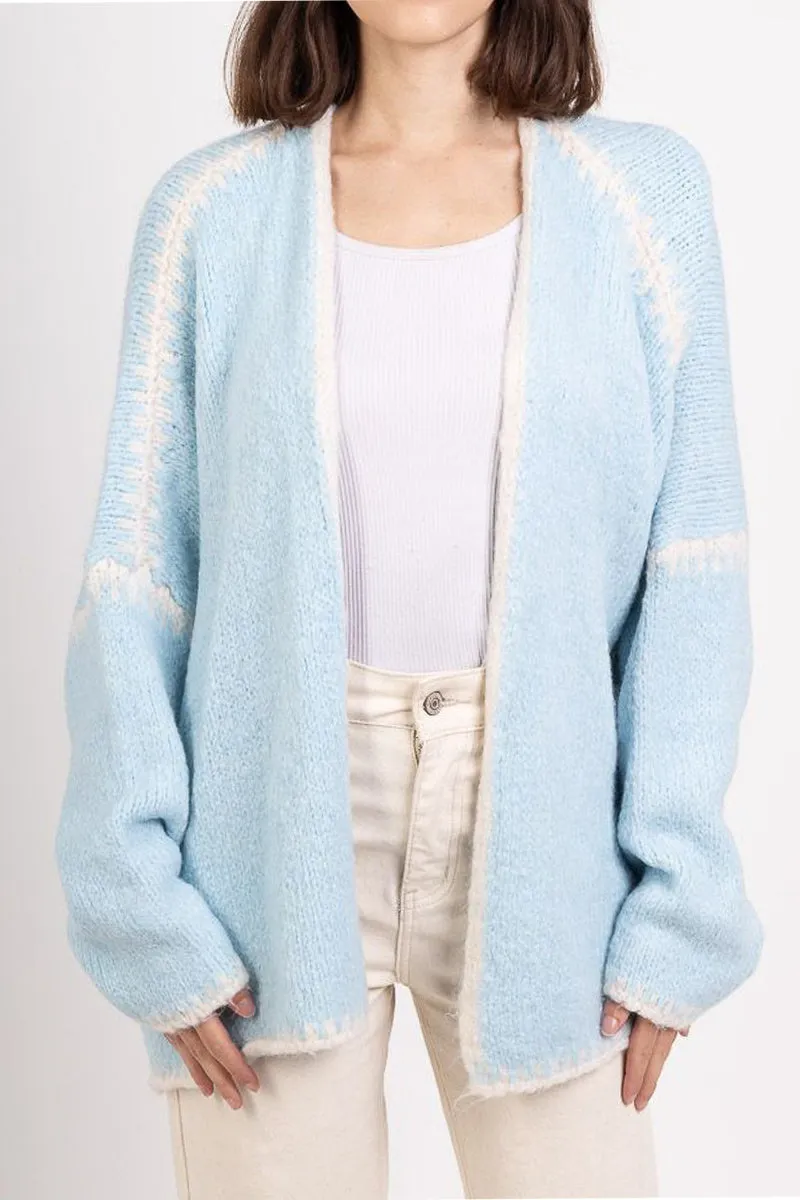 HWS1248 Cozy Open-Front Cardigan